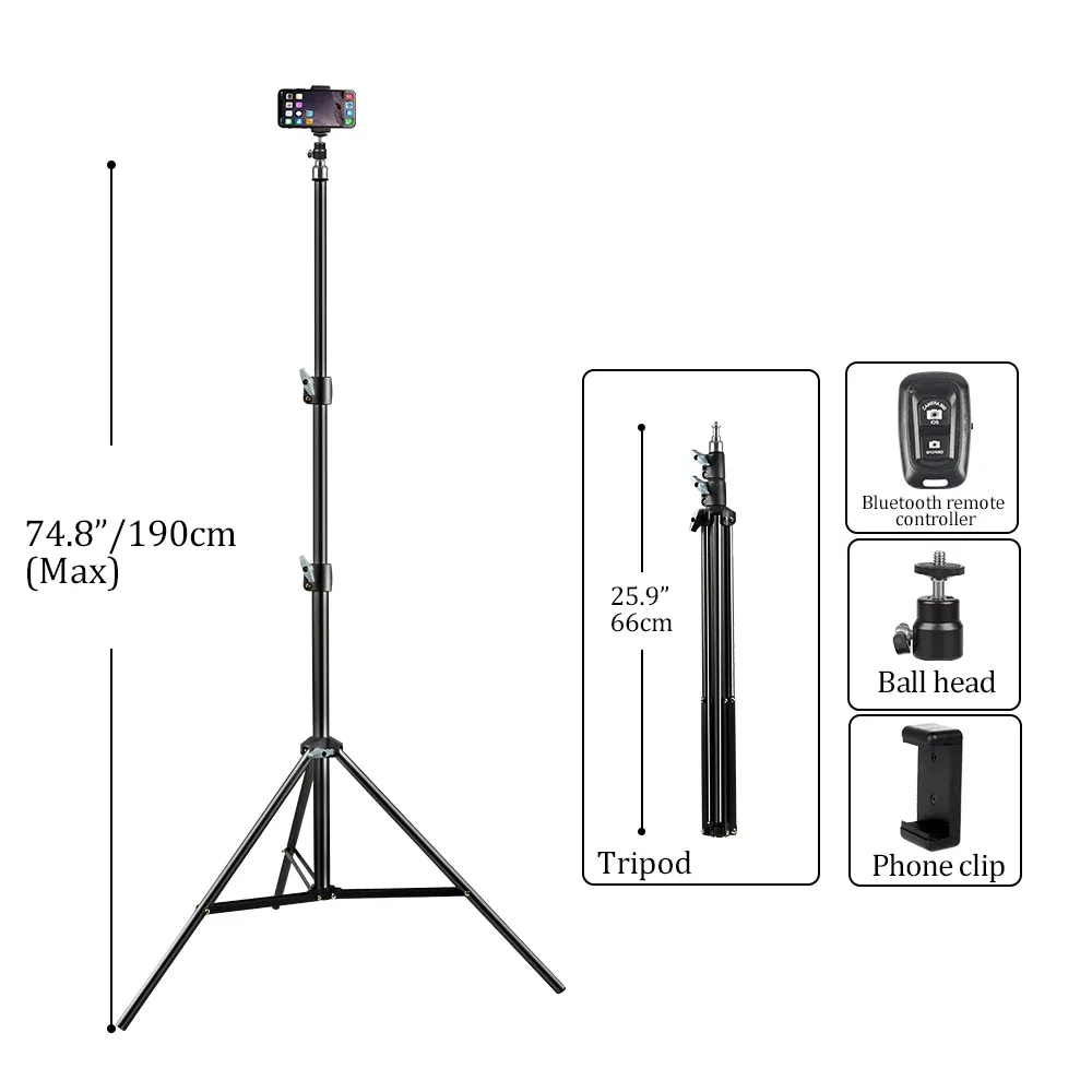 Trépied d'éclairage professionnel 240 cm avec vis 1/4" pour studio photo slide 13