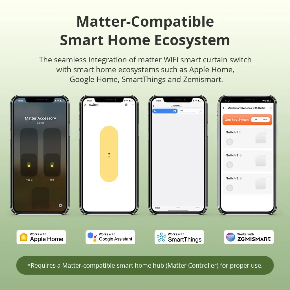 Prise murale brésilienne et interrupteur 2 gangs Wi-Fi Zemismart (10A) - Compatible HomeKit, Google Home et Tuya slide 2