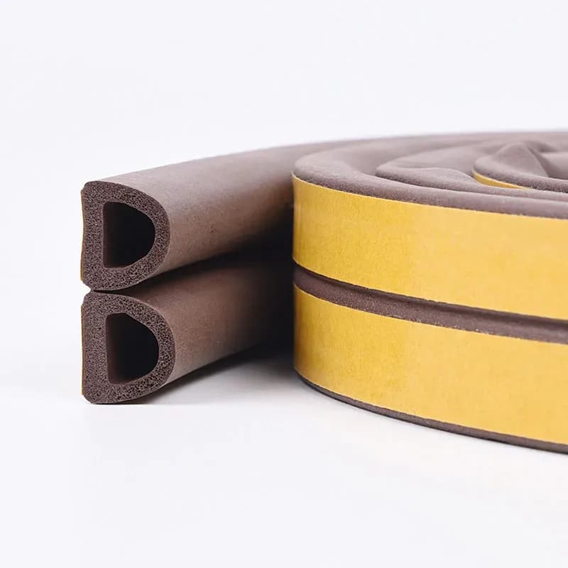 Joint d'étanchéité auto-adhésif pour portes et fenêtres, profil D, isolation acoustique et anti-collision, 5m - Image 4