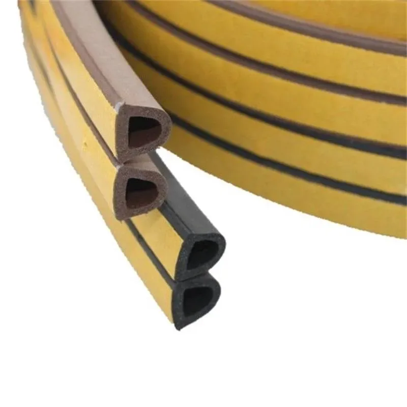 Joint d'étanchéité auto-adhésif pour portes et fenêtres, profil D, isolation acoustique et anti-collision, 5m - Image 2