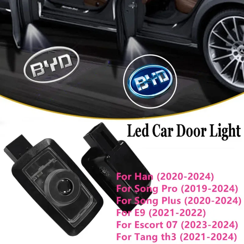 Projecteurs de logo LED pour portières BYD (Han, Song PLUS, Qin PRO, Seal) - Lot de 2