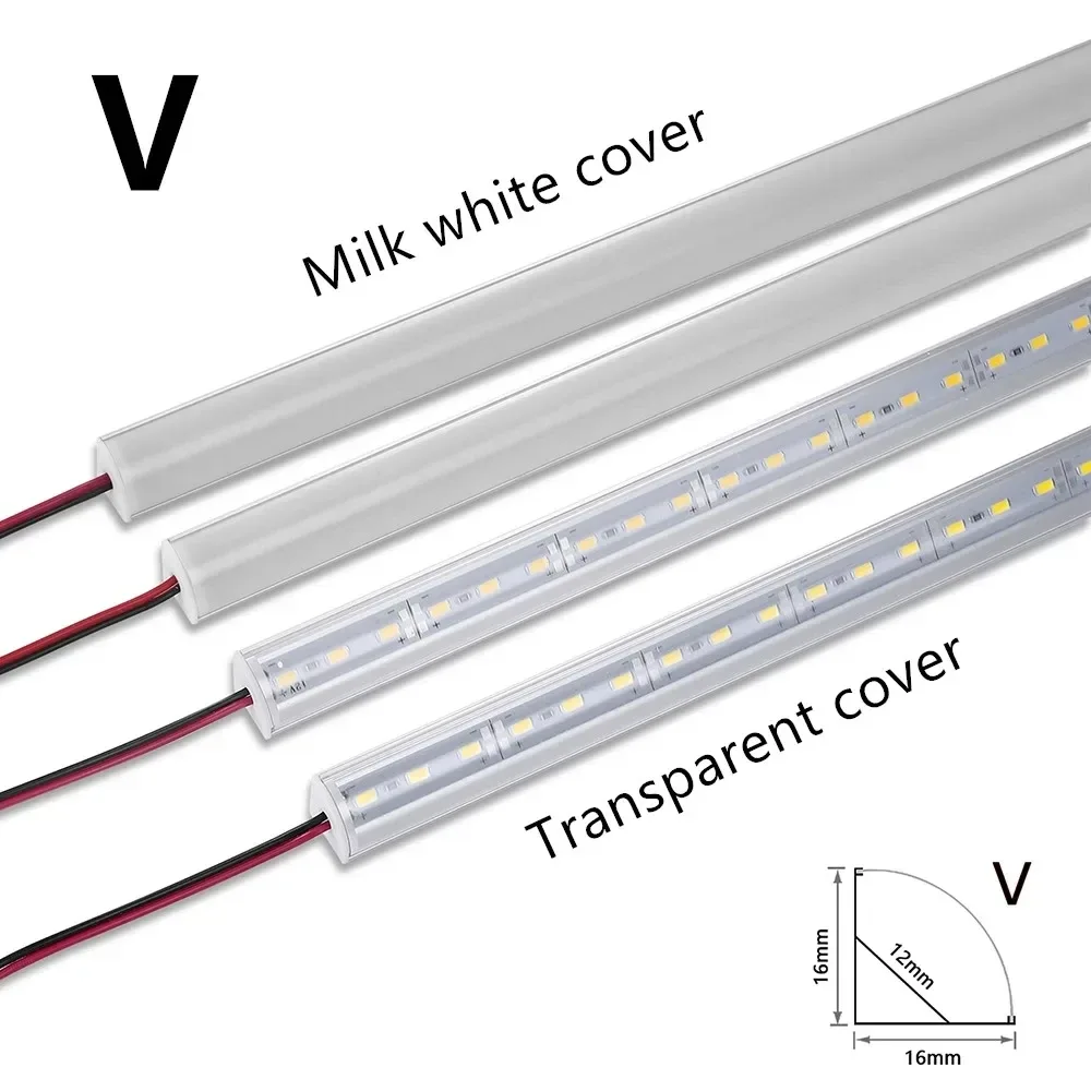 Barre LED rigide 50 cm avec profilé en aluminium, 8W, DC 12V, Type U/V - Image 3