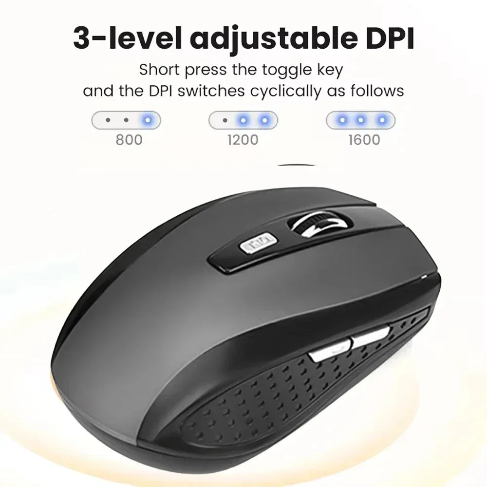 Souris sans fil ergonomique silencieuse - 1600 DPI - 2,4 GHz - Image 4