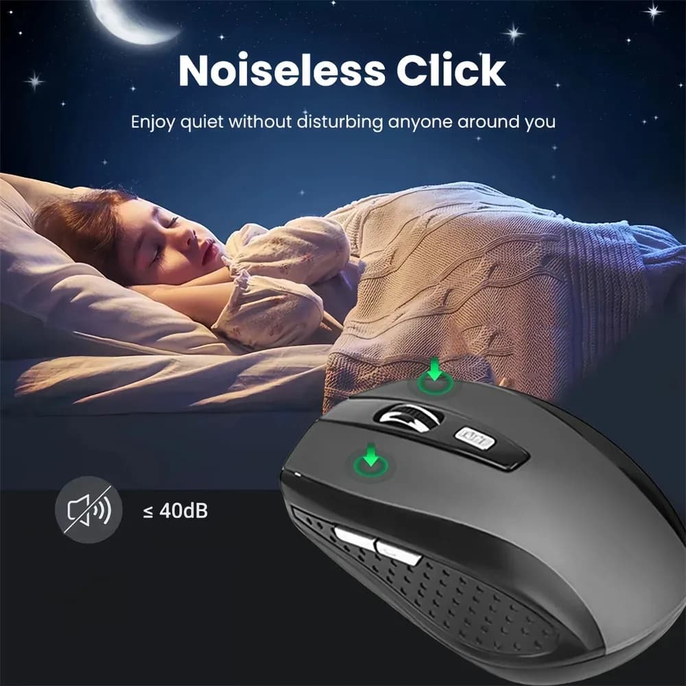 Souris sans fil ergonomique silencieuse - 1600 DPI - 2,4 GHz - Image 2
