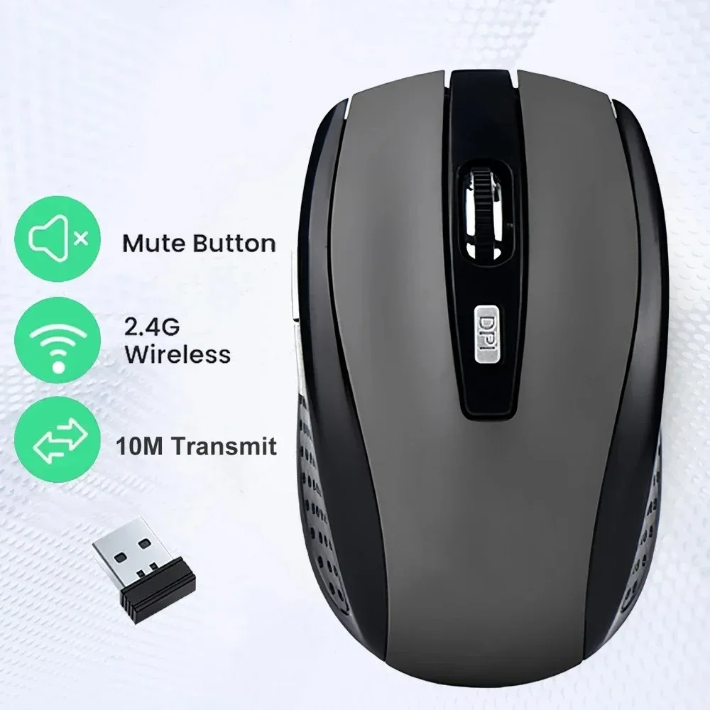 Souris sans fil ergonomique silencieuse - 1600 DPI - 2,4 GHz - Image 1