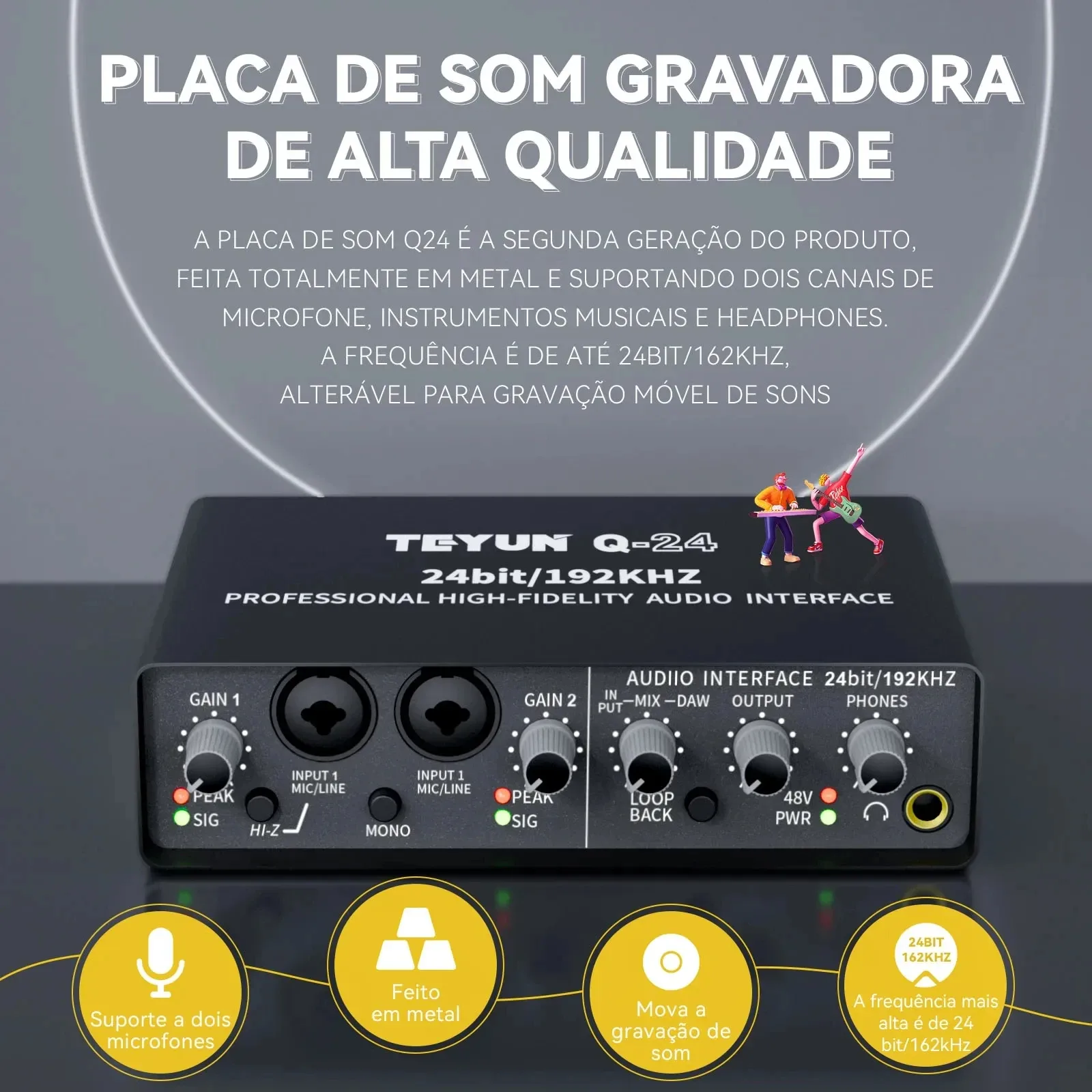 TEYUN Q-24 - Interface Audio Professionnelle pour Enregistrement Studio et Live - Image 4