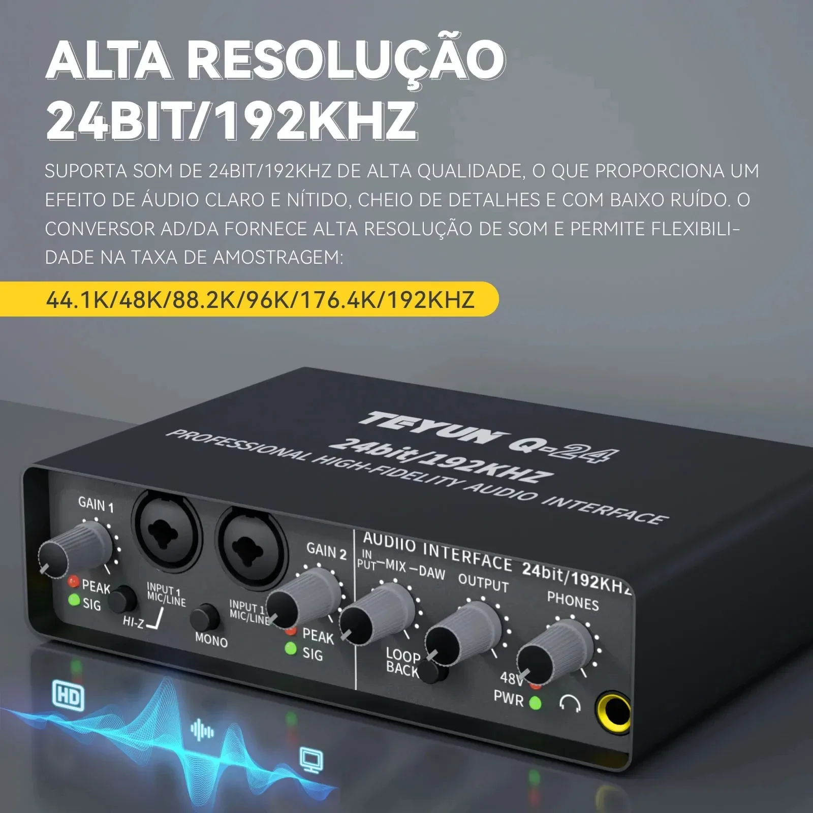 TEYUN Q-24 - Interface Audio Professionnelle pour Enregistrement Studio et Live - Image 3