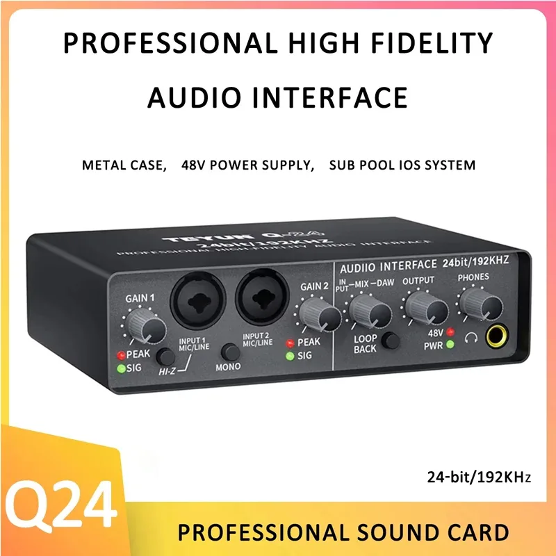 TEYUN Q-24 - Interface Audio Professionnelle pour Enregistrement Studio et Live - Image 1