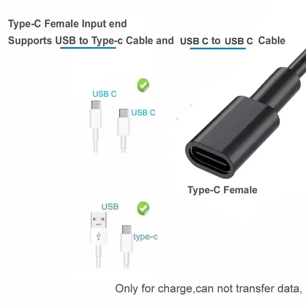 Câble d'extension USB-C 35 cm coudé à 90° avec interrupteur, femelle vers double mâle - Image 4