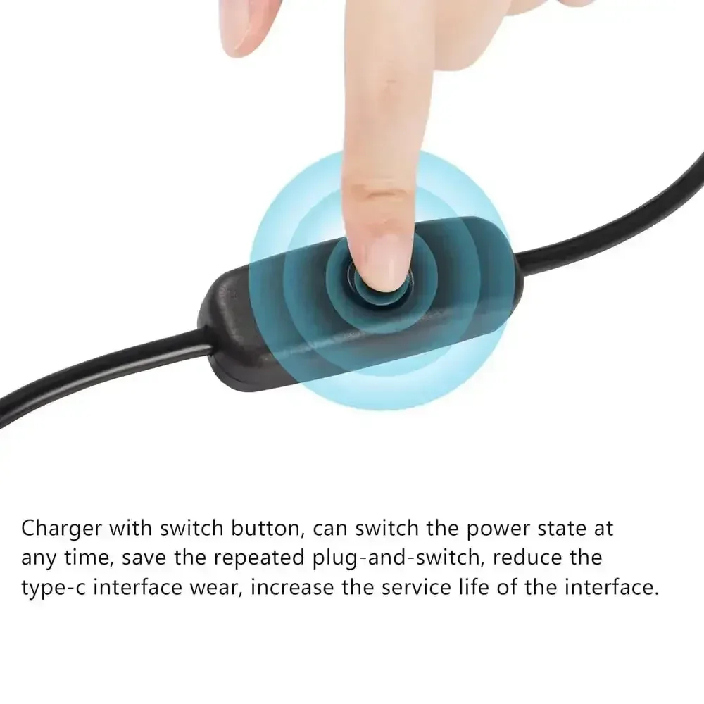 Câble d'extension USB-C 35 cm coudé à 90° avec interrupteur, femelle vers double mâle - Image 3