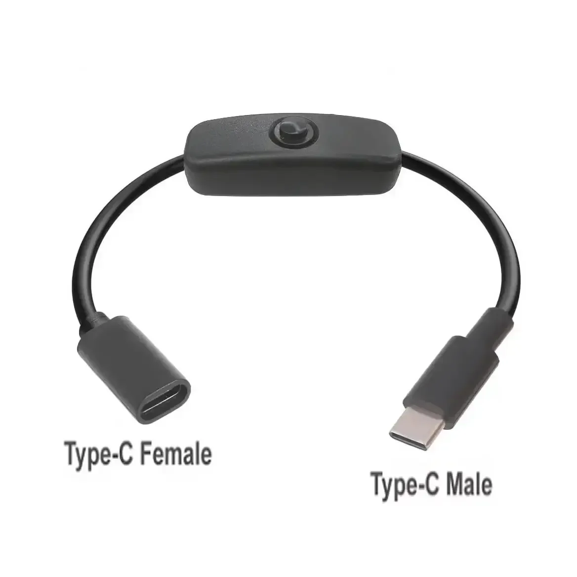 Câble d'extension USB-C 35 cm coudé à 90° avec interrupteur, femelle vers double mâle slide 9