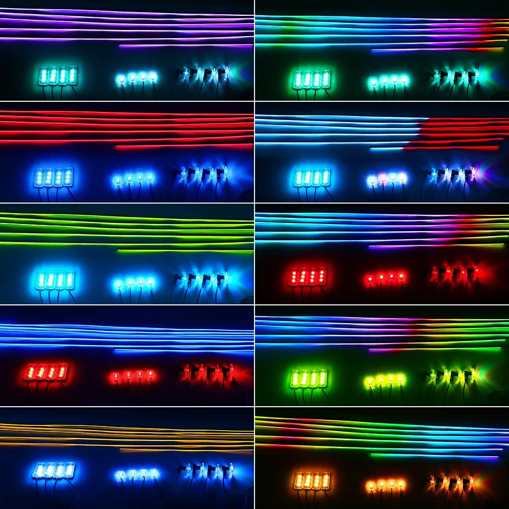 Kit d'éclairage d'ambiance LED RGB 18-en-1 pour voiture - Bandes acryliques 64 couleurs et double zone - Image 6
