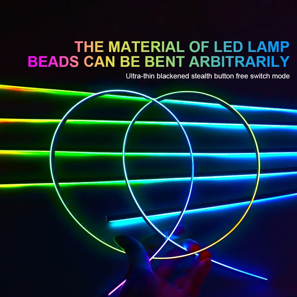 Kit d'éclairage d'ambiance LED RGB 18-en-1 pour voiture - Bandes acryliques 64 couleurs et double zone - Image 5