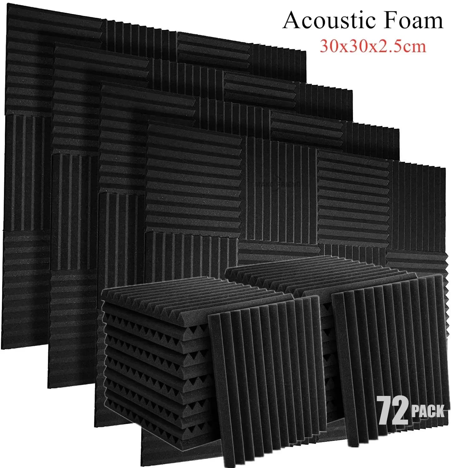 Panneaux de mousse acoustique (300 x 300 x 25 mm) - Lot de 72