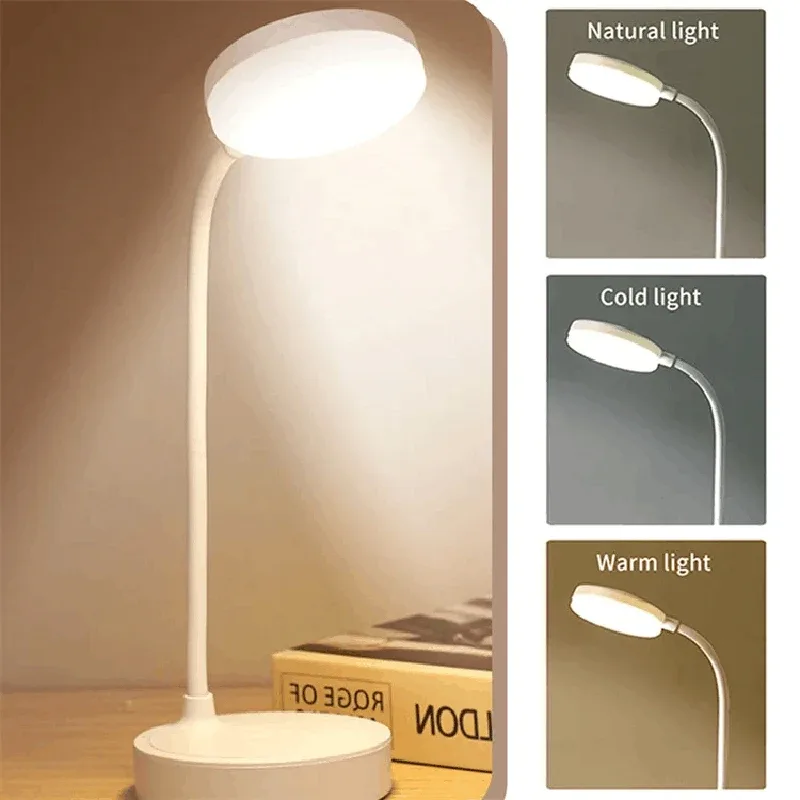 Lampe de table LED rechargeable avec port USB et 3 modes de luminosité slide 5