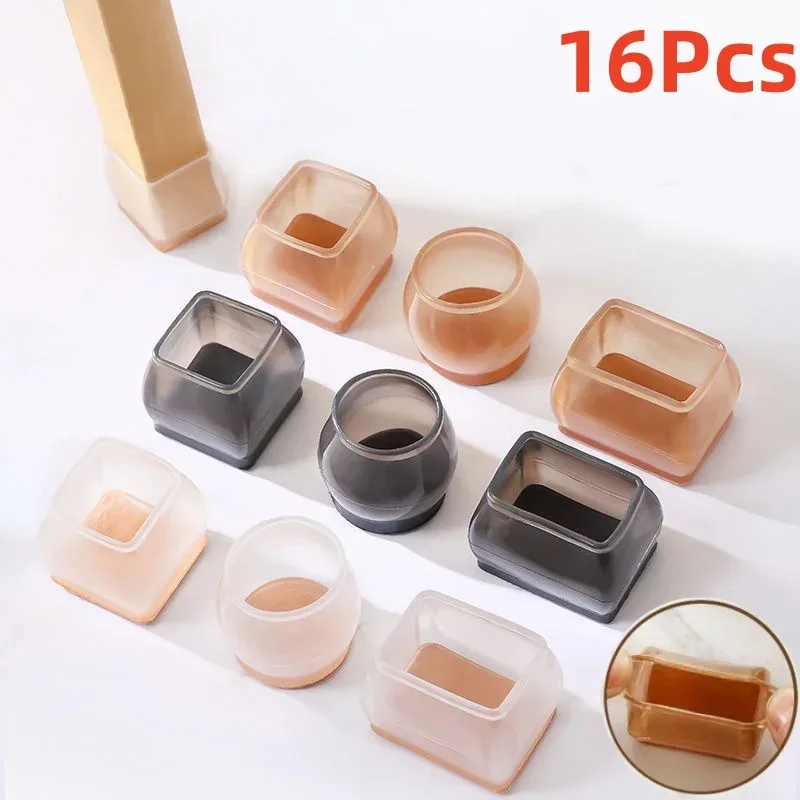 Lot de 16 patins de protection en silicone antidérapants pour pieds de meubles