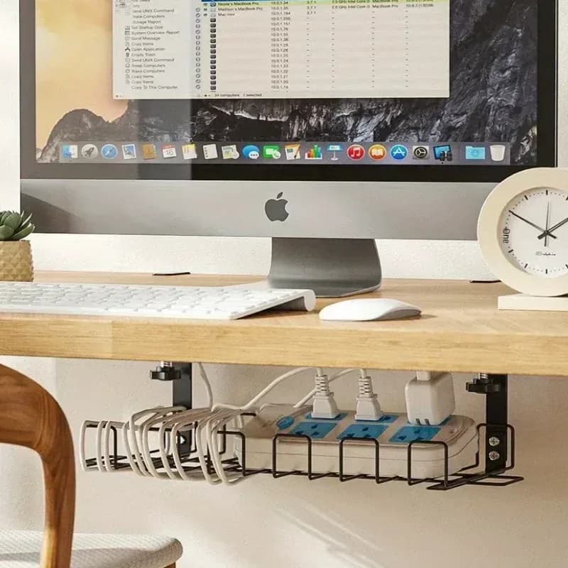 Panier de gestion de câbles sous bureau en métal sans perçage - Image 3