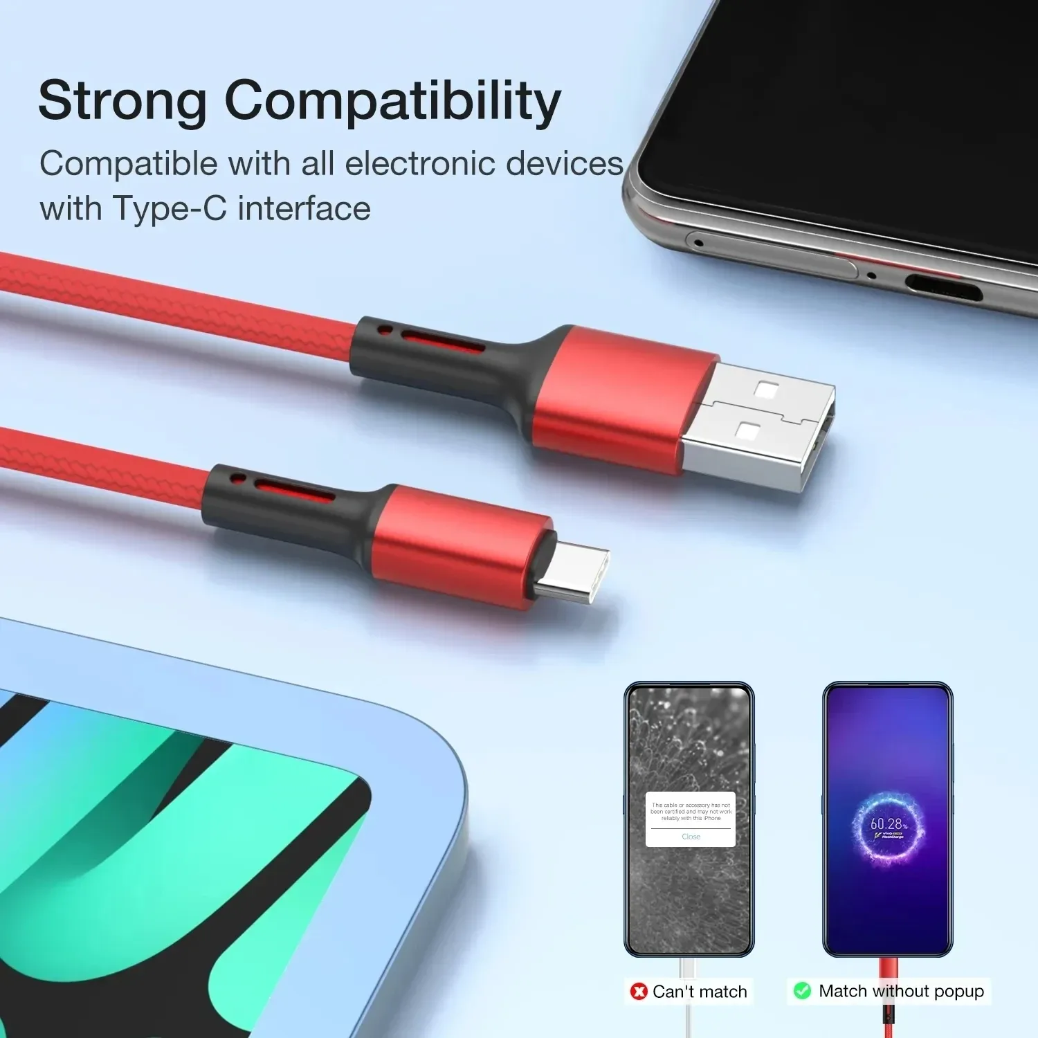 Câble USB-A vers USB-C à Charge Rapide - Image 6