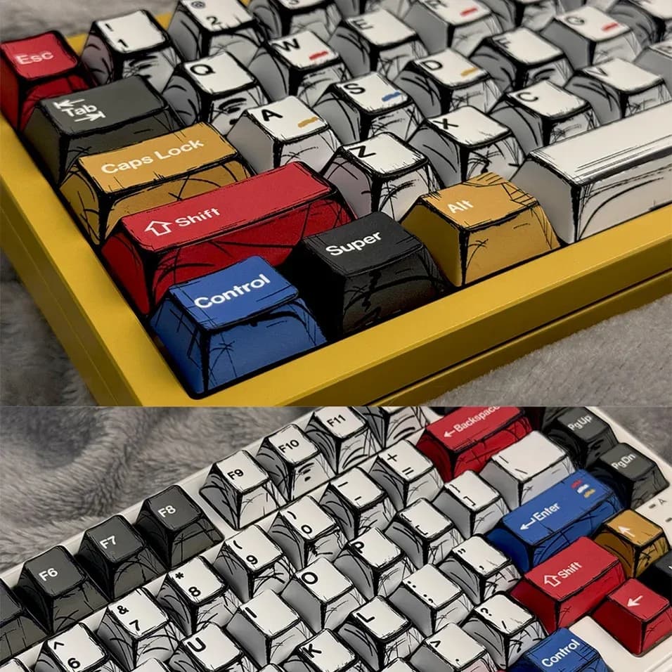 Set de touches Manga pour clavier mécanique - Profil Cherry - Sublimation thermique - Image 4