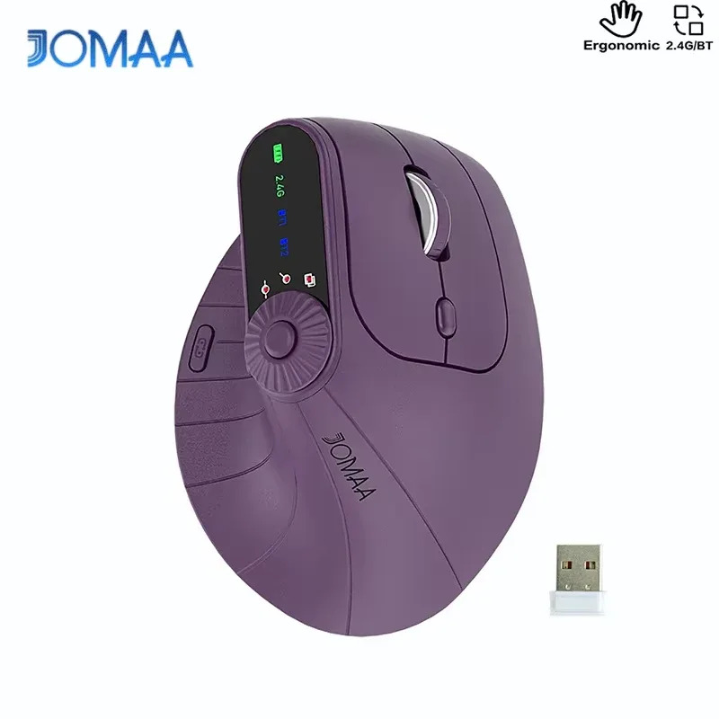 Souris ergonomique sans fil (2,4 GHz + Bluetooth), DPI réglable, légère pour PC et MacBook - Image 1