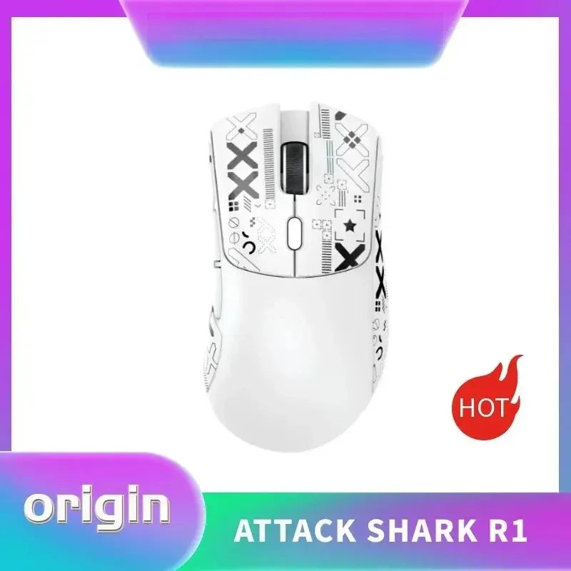 Attack Shark R1 - Souris Gamer Ergonomique Sans Fil et Filaire 18 000 DPI