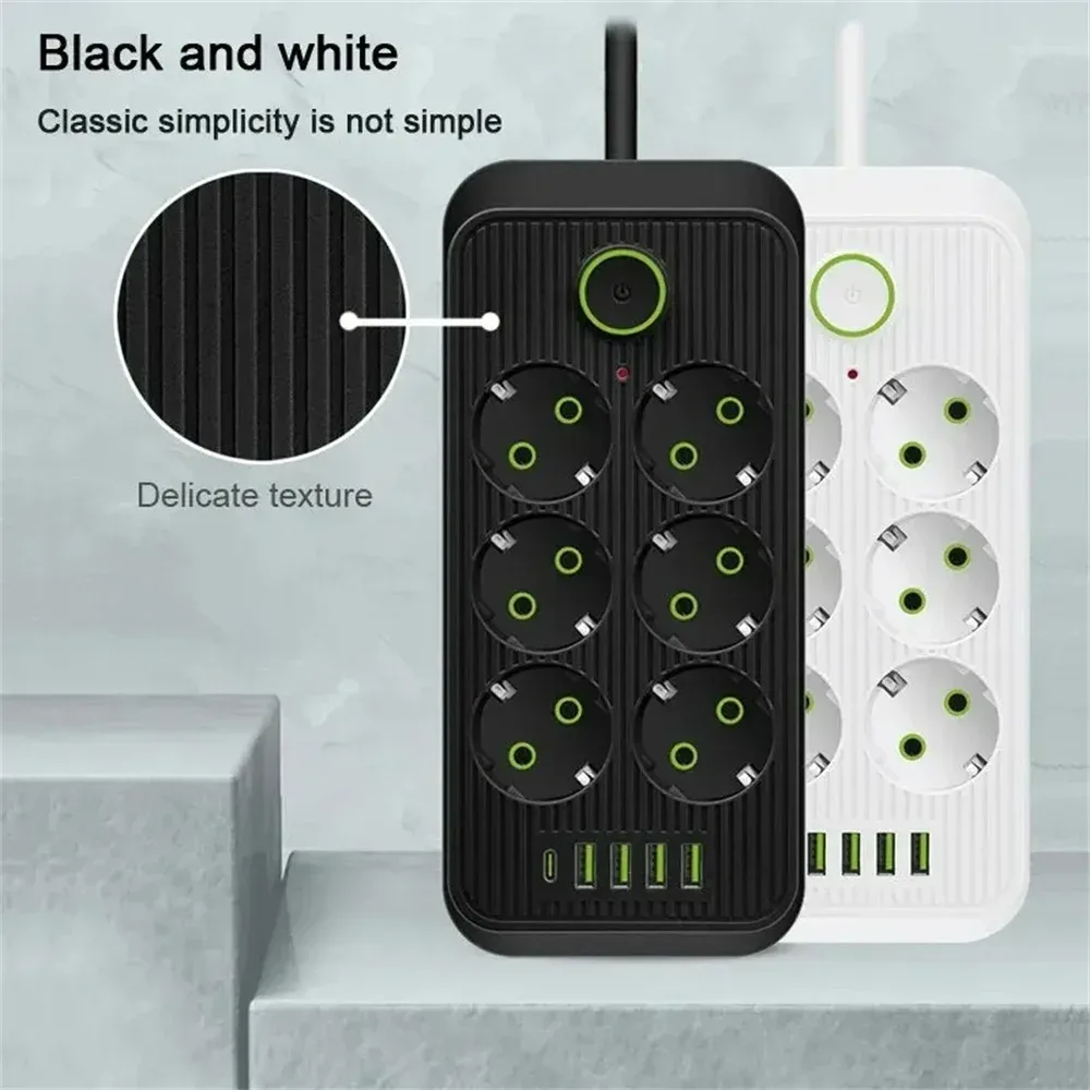 Multiprise Parafoudre avec 4 Ports USB, 1 Port USB-C et Câble de 2m - Image 3