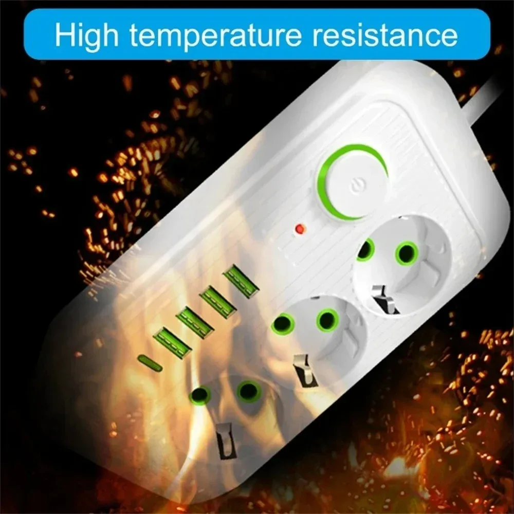Multiprise Parafoudre avec 4 Ports USB, 1 Port USB-C et Câble de 2m - Image 5