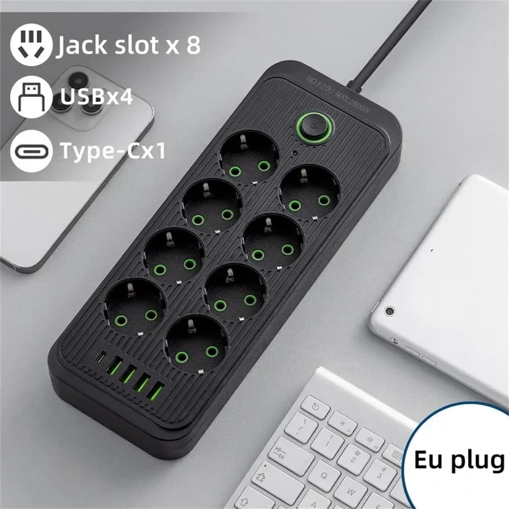 Multiprise Parafoudre avec 4 Ports USB, 1 Port USB-C et Câble de 2m slide 7
