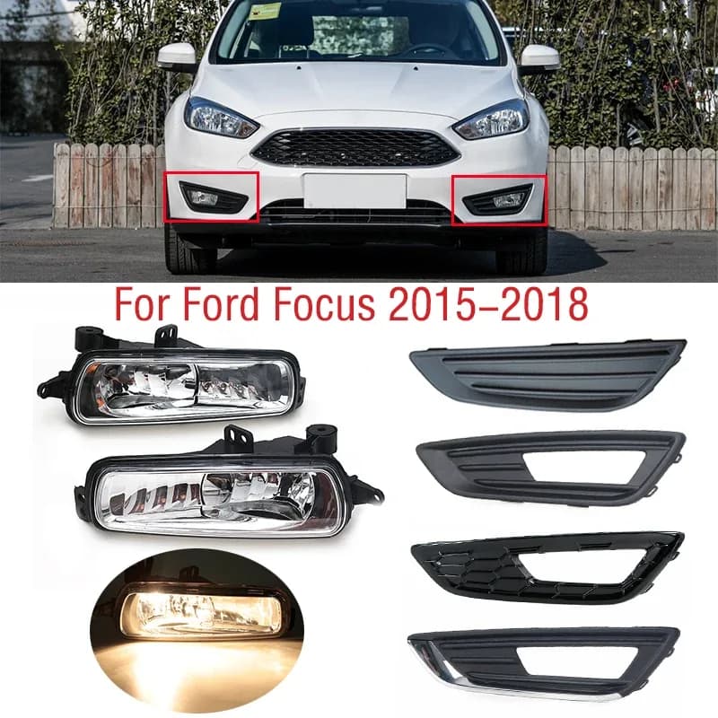 Phares antibrouillard et feux de jour DRL avec grilles pour Ford Focus MK3 (2015-2018)