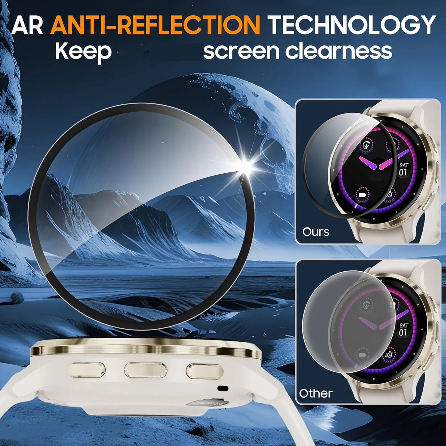 Film de protection d'écran flexible HD pour Garmin Venu 4 (41/45mm) - Anti-rayures slide 2