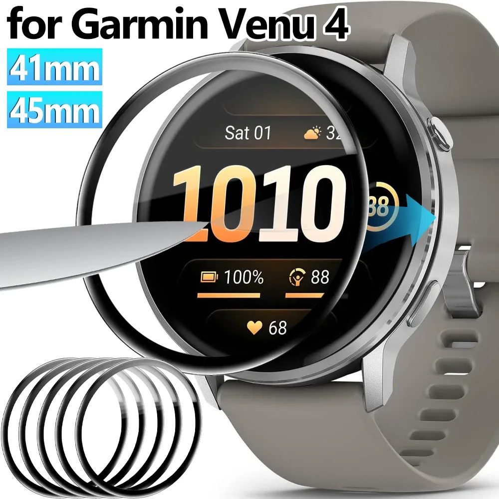 Film de protection d'écran flexible HD pour Garmin Venu 4 (41/45mm) - Anti-rayures