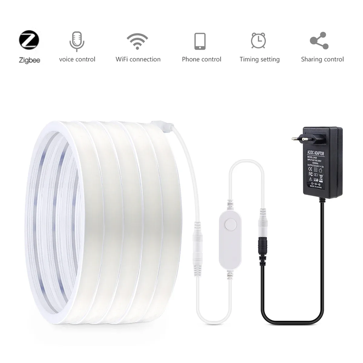 Ruban LED Néon Connecté Tuya Zigbee 24V - Étanche et Dimmable (1m-10m) slide 2