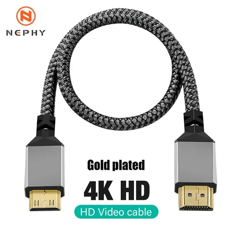 Câble Mini HDMI vers HDMI 2.0 Tressé - 4K @ 60Hz - Ultra Haute Vitesse - Image 1