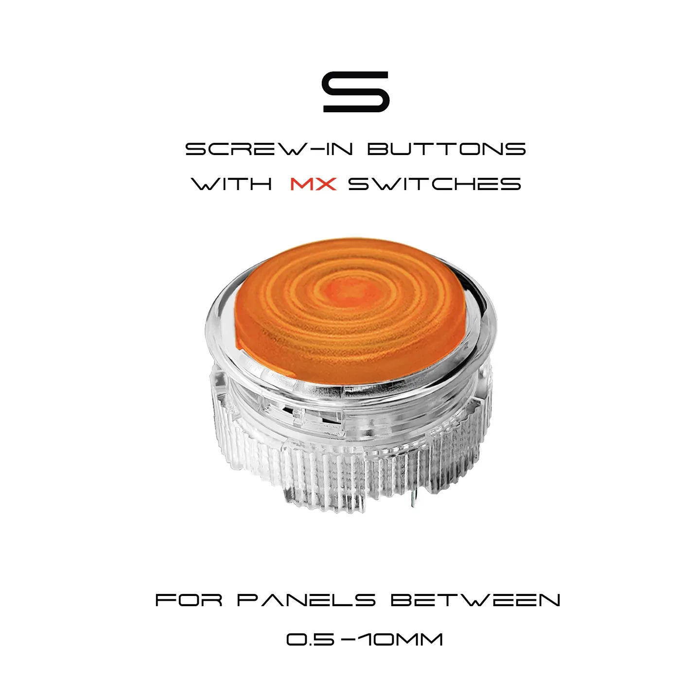 Bouton d'arcade Raptor ST-S1 - Givré, commutateurs profil MX, cadre rond transparent, interface 2,8 mm - Image 1