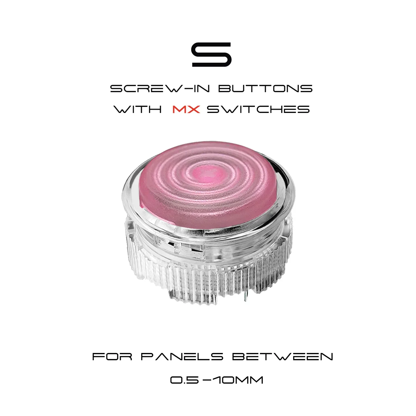 Bouton d'arcade Raptor ST-S1 - Givré, commutateurs profil MX, cadre rond transparent, interface 2,8 mm slide 15