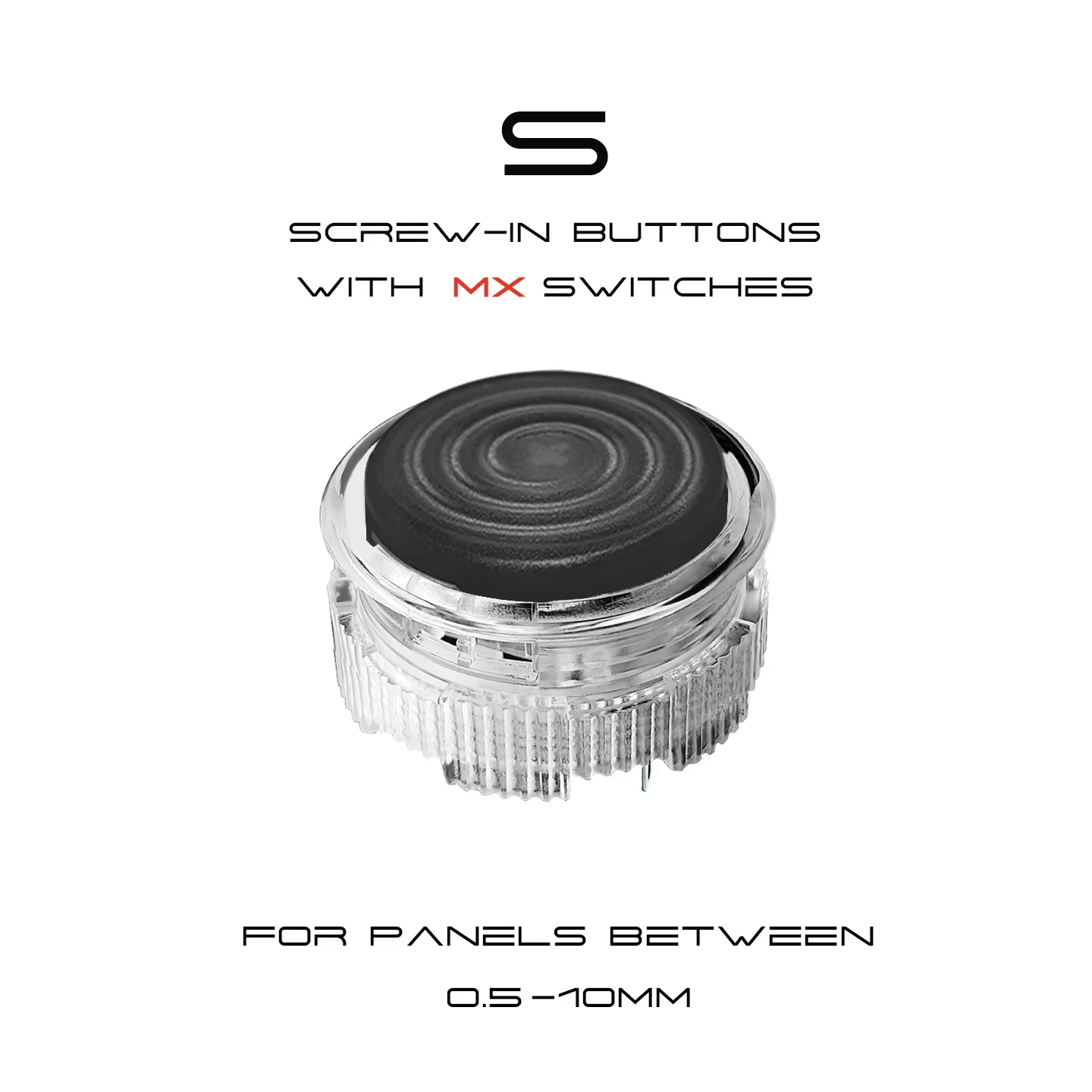 Bouton d'arcade Raptor ST-S1 - Givré, commutateurs profil MX, cadre rond transparent, interface 2,8 mm slide 16