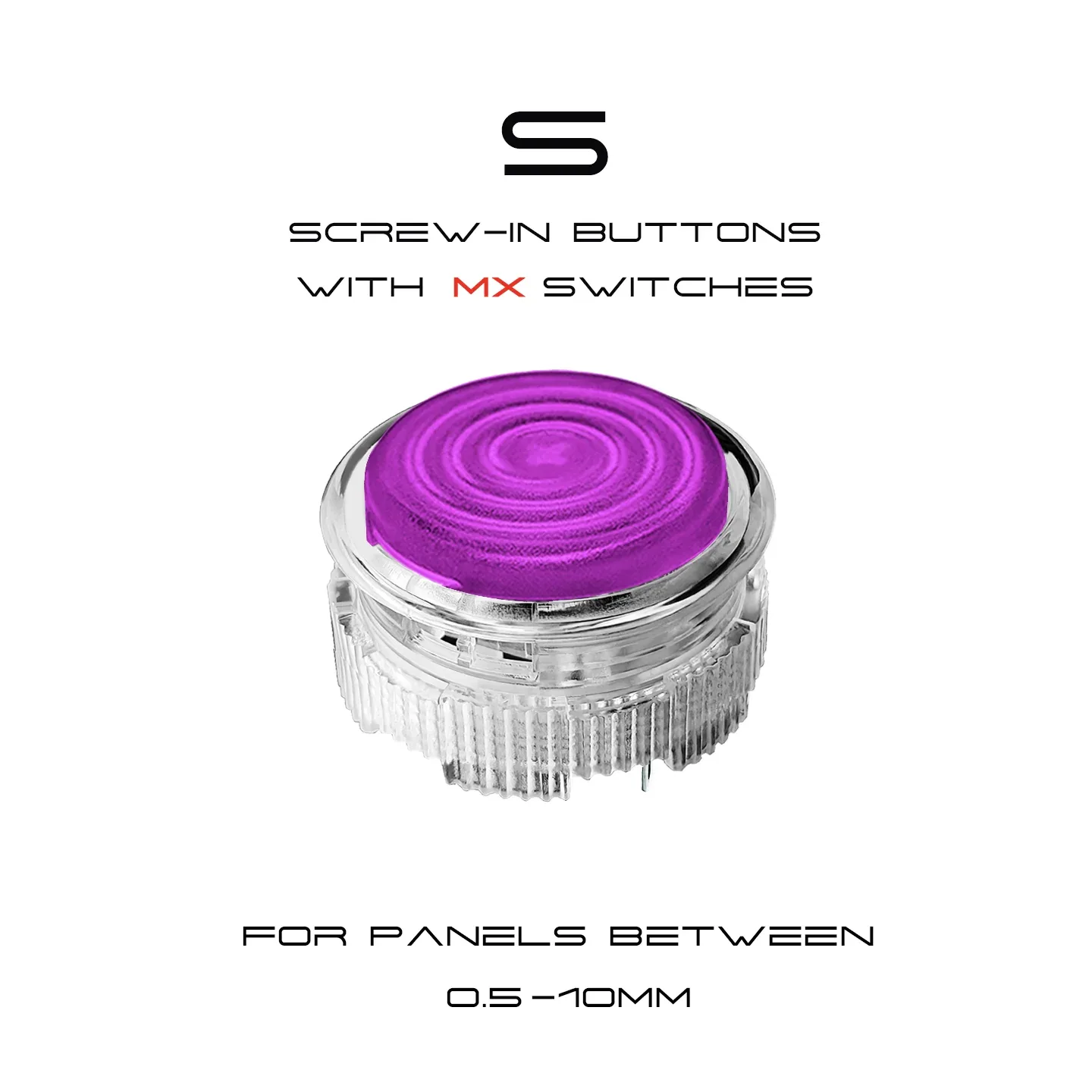 Bouton d'arcade Raptor ST-S1 - Givré, commutateurs profil MX, cadre rond transparent, interface 2,8 mm slide 8