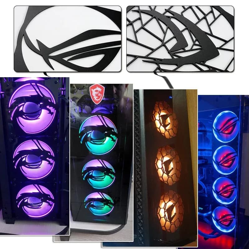 Lot de 3 grilles décoratives en acrylique pour ventilateur 120 mm - Image 3