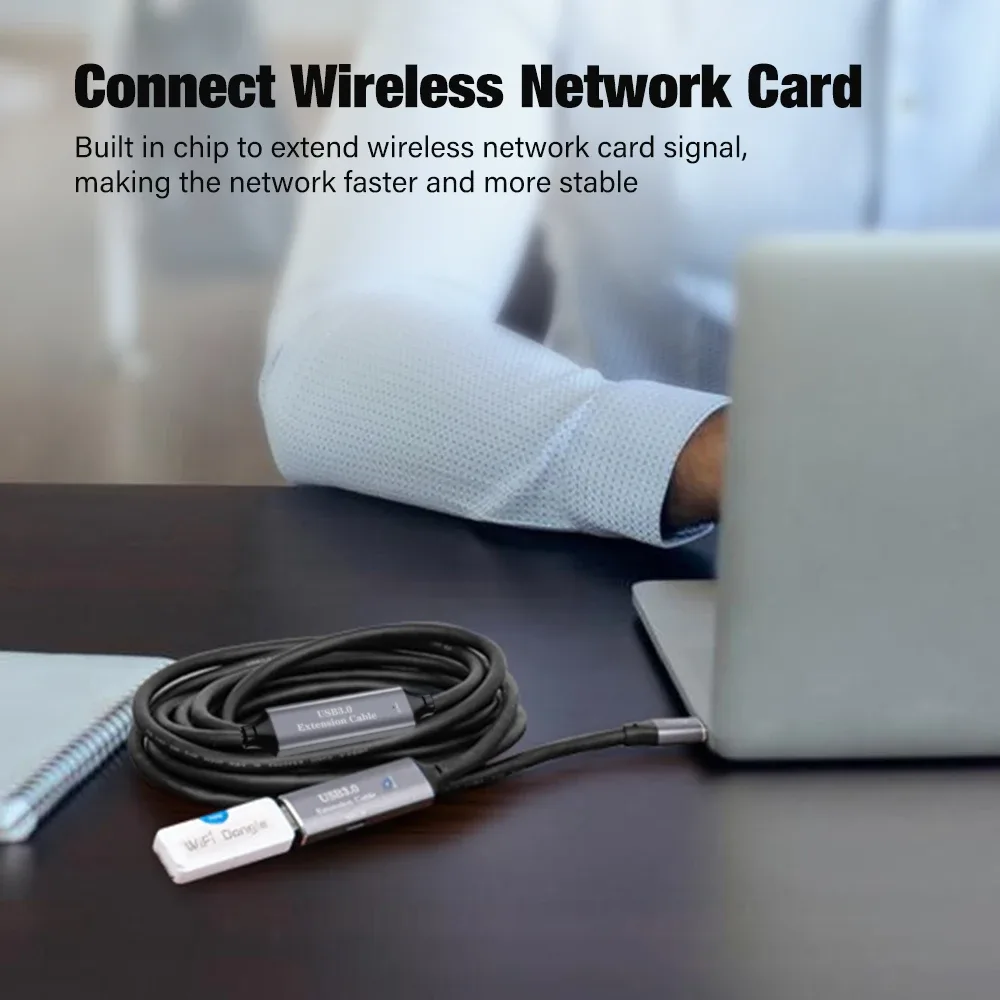 Câble de rallonge USB 3.0 actif avec amplificateur de signal, Mâle vers Femelle (10m-30m) - Image 5