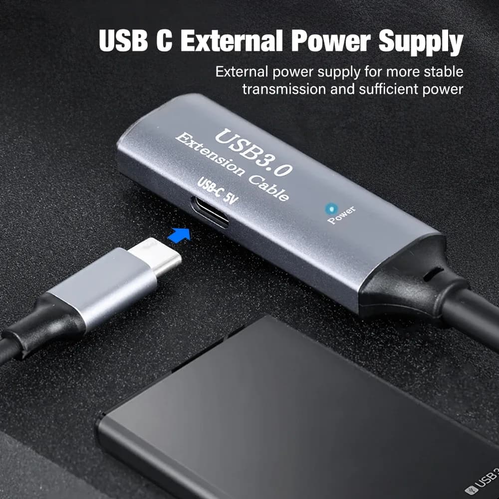 Câble de rallonge USB 3.0 actif avec amplificateur de signal, Mâle vers Femelle (10m-30m) - Image 4