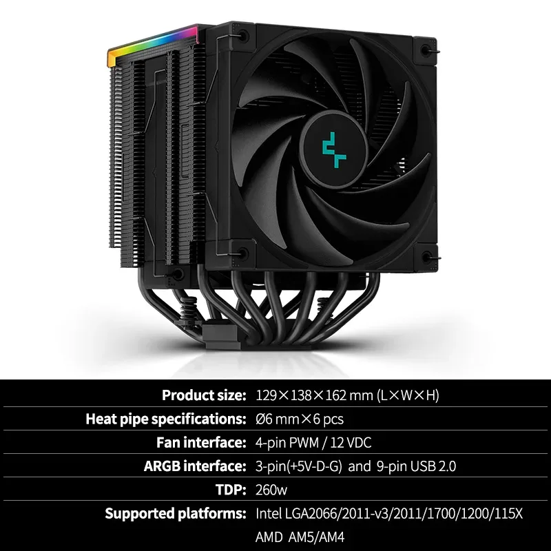 DeepCool AK620 Digital - Refroidisseur CPU Double Tour avec Affichage Numérique slide 7