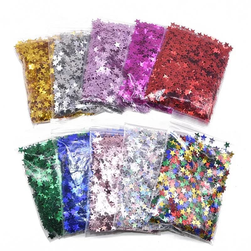 Confettis de table étoiles en acrylique (Or et Argent) - 15 g