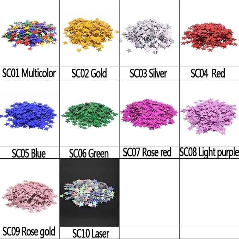 Confettis de table étoiles en acrylique (Or et Argent) - 15 g slide 6