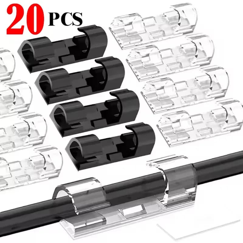 Clips de câbles adhésifs transparents - Image 1