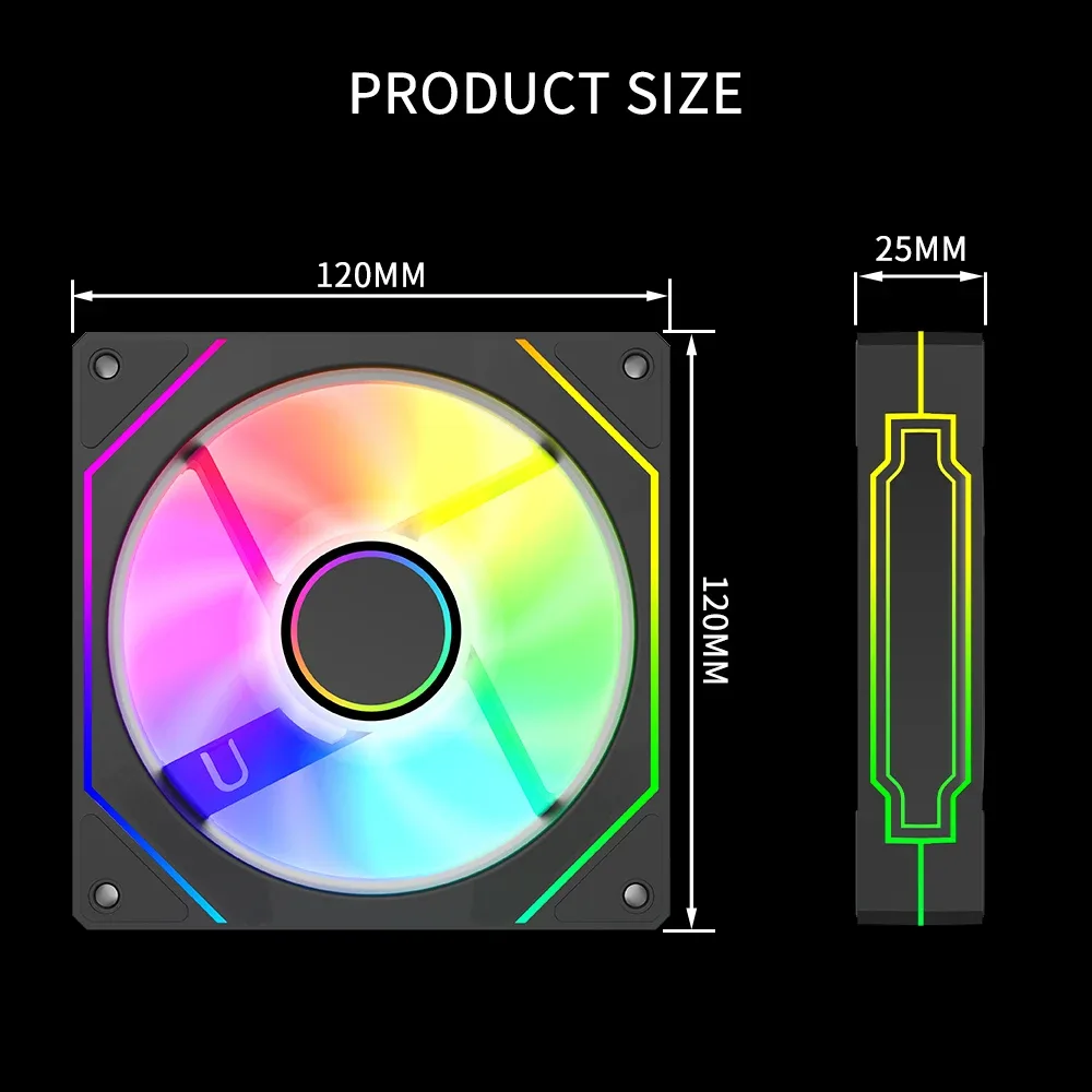 PRISM 4 PRO - Ventilateur de boîtier ARGB 120 mm PWM (8+12 LED) - Image 4