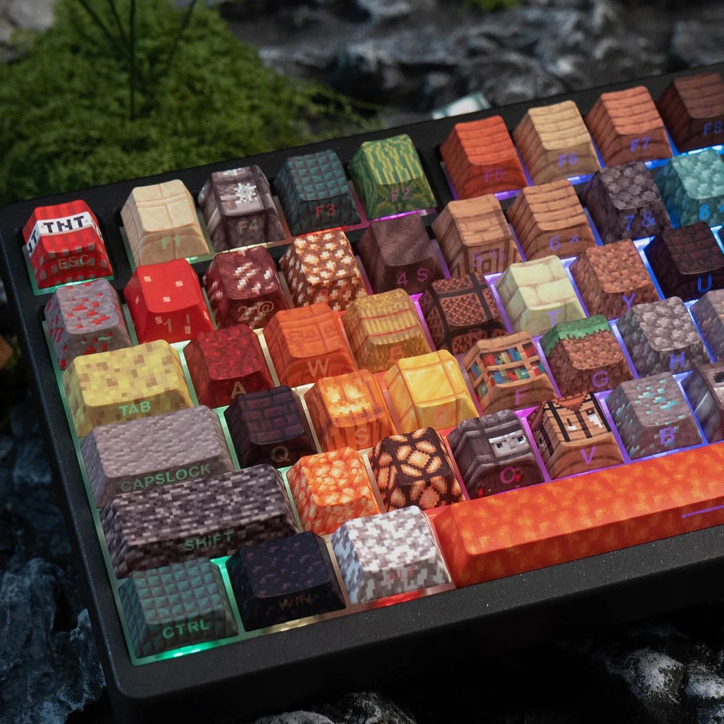 Set de Keycaps PBT 128 Touches - Profil Cherry - Légendes Latérales Rétroéclairées