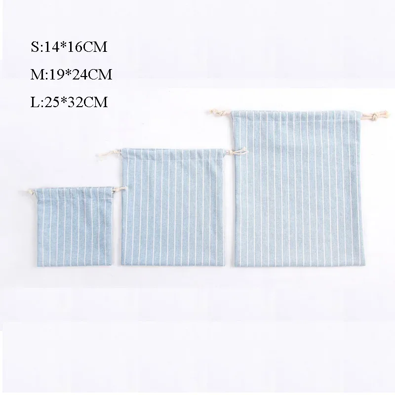 Pochette en coton et lin avec cordon de serrage - Image 5