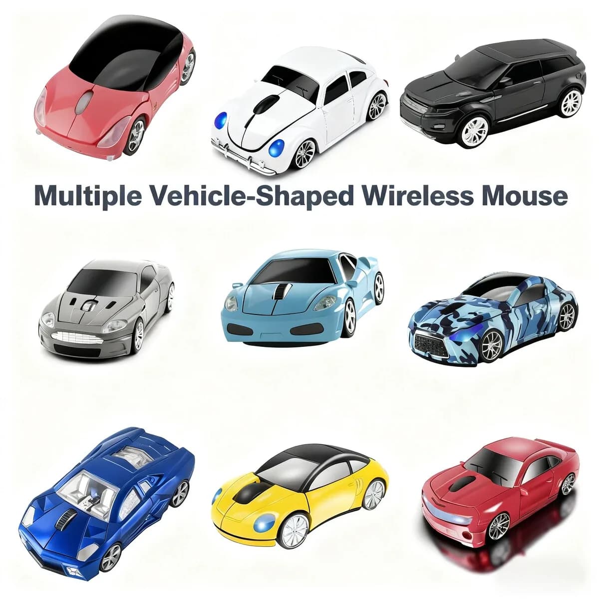 Souris optique sans fil en forme de voiture, ergonomique et silencieuse
