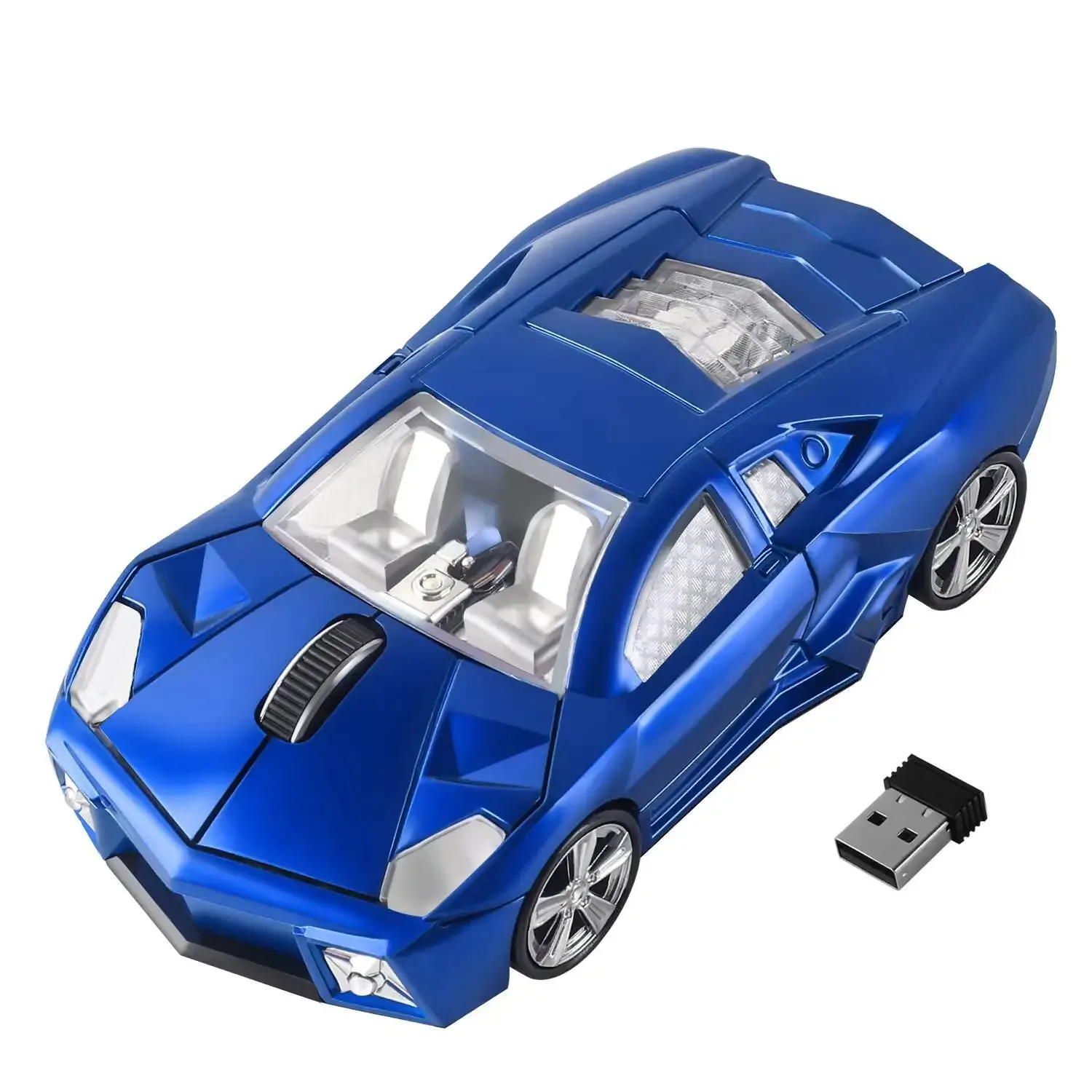 Souris optique sans fil en forme de voiture, ergonomique et silencieuse slide 9