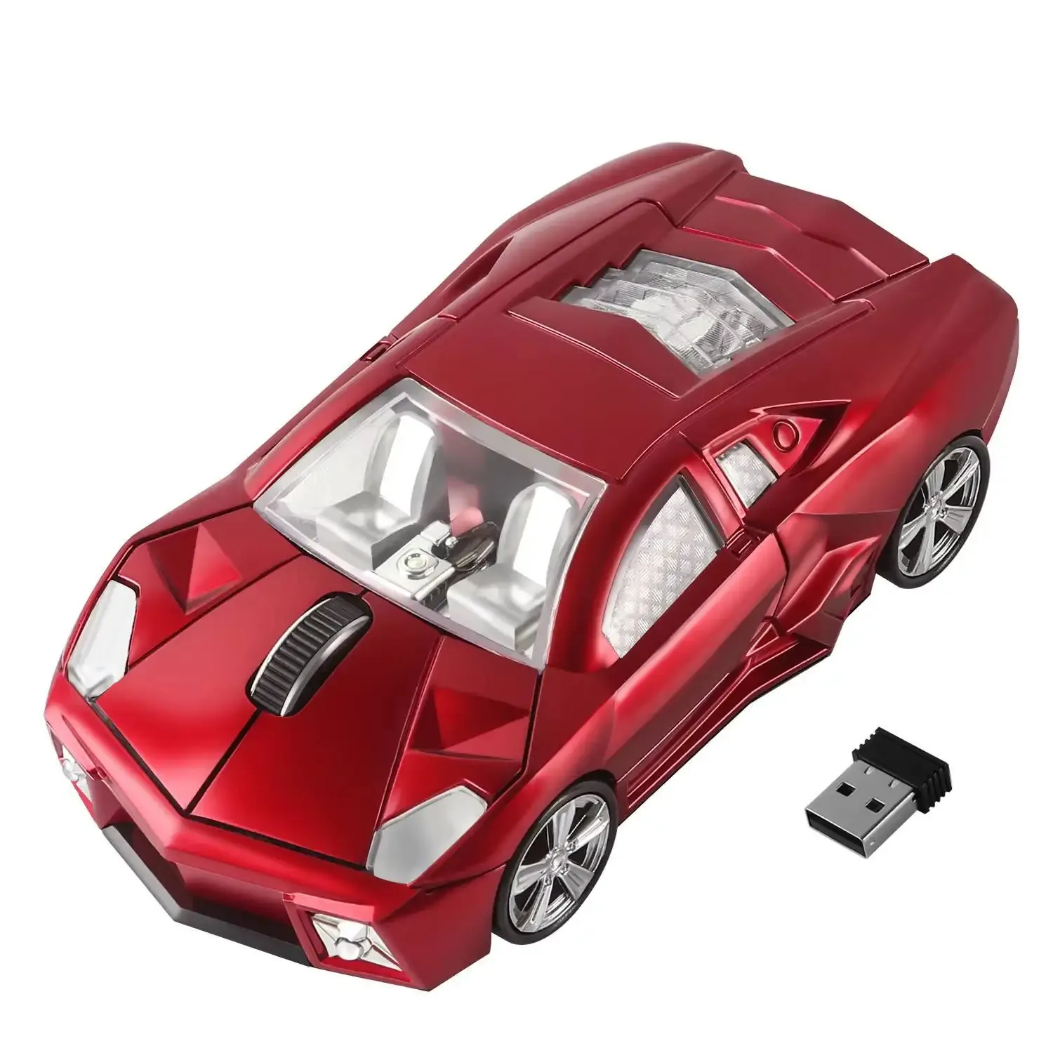 Souris optique sans fil en forme de voiture, ergonomique et silencieuse slide 7